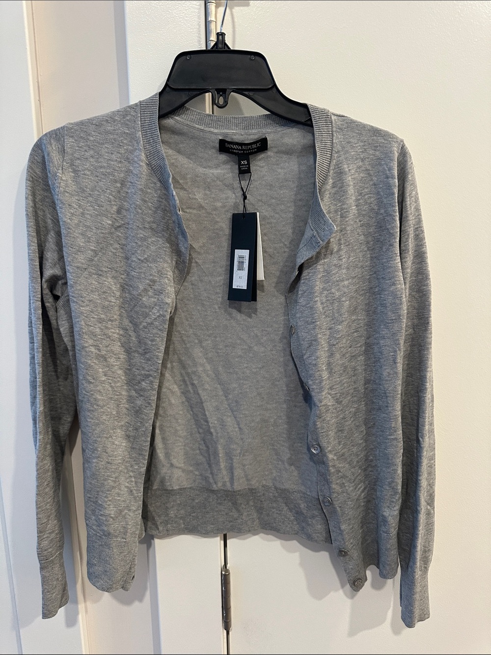 Banana Republic Light Grey Button-Front Women's Cardigan